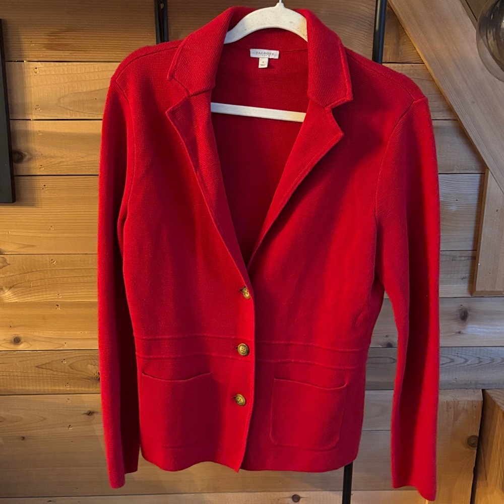 Talbots Red Women's Blazer 100% Cotton